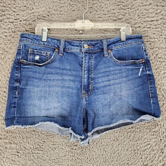Old Navy Pants - Old Navy Shorts Womens 14 Blue High Rise OG Straight Denim Jean Cut Off